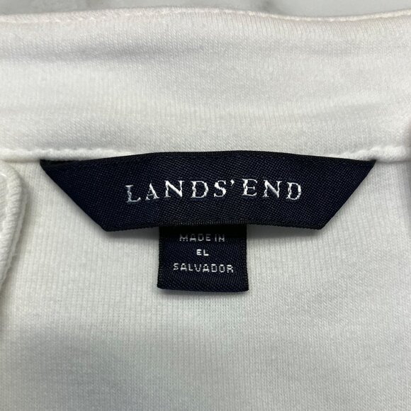 Lands' End Womens White V-neck Long Sleeve Top Size Medium - Picture 2 of 8